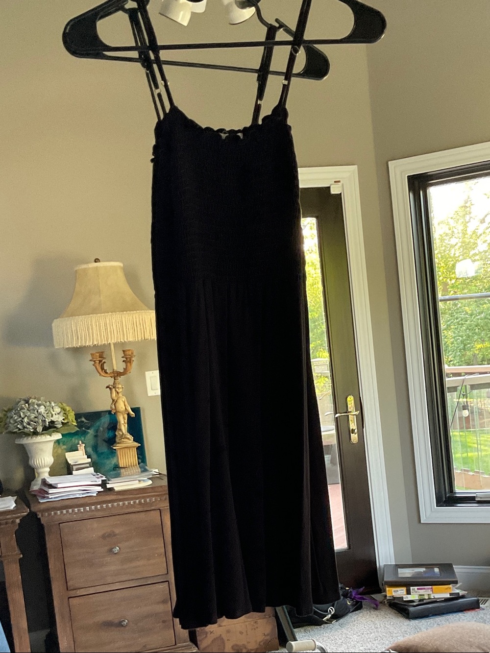 Ivy + Main black size M dress with ruching detail